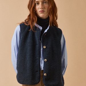Veste sans manches en sherpa femme