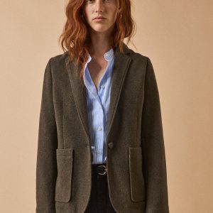 Veste tailleur maille souple unie femme