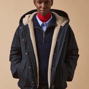 Parka courte femme doublée imitation fourrure