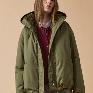 Parka courte femme doublée imitation fourrure