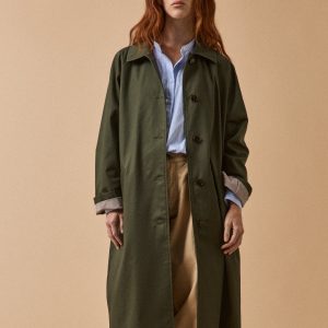 Trench droit coton femme