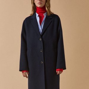 Manteau lainage double face femme