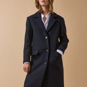 Manteau long lainage femme