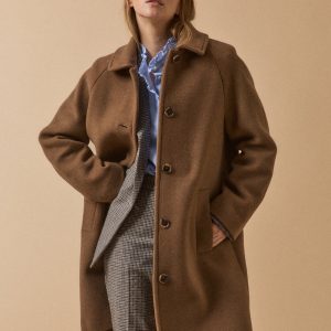 Manteau raglan mi-long lainage femme