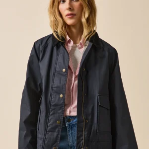 Veste coton enduit femme