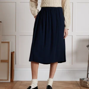 Jupe mi-longue femme viscose dobby