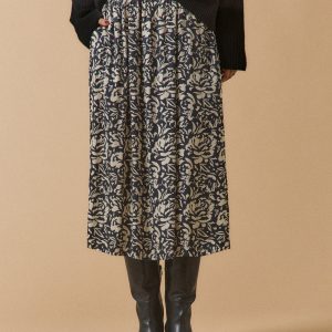 Jupe mi-longue femme imprimé Luna