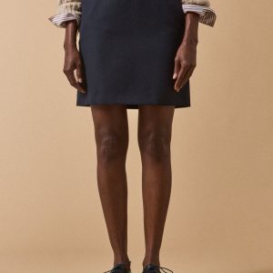 Jupe courte à pont boutons dorés femme