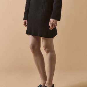 Jupe courte maille côtelée femme