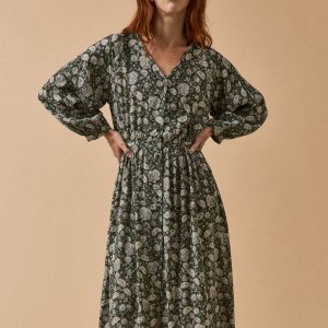 Robe mi-longue femme imprimé Lilith