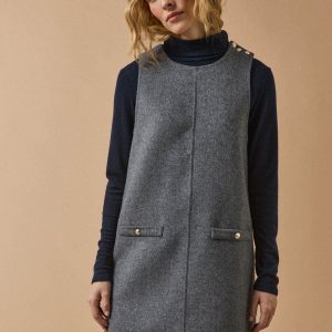 Robe courte sans manches lainage double face