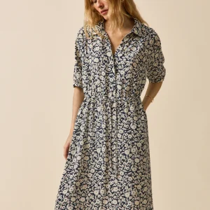 Robe mi-longue rétro femme imprimé Enea
