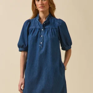 Robe courte jean femme coton biologique