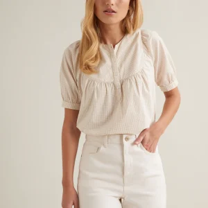 Blouse micro-carreaux femme