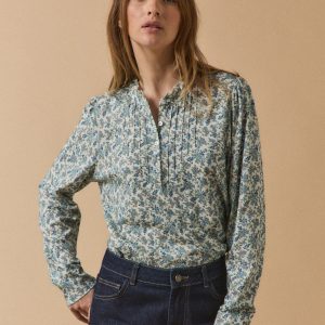 T-shirt col volanté femme modal et coton biologique