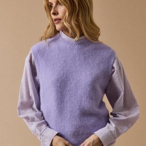 Pull sans manches femme mélange alpaga