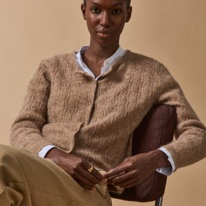 Gilet réversible femme mélange kid mohair