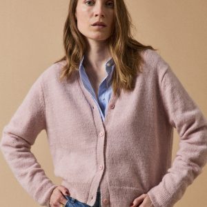 Gilet maille irisée femme avec alpaga et laine