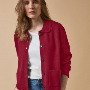 Gilet col chemise maille milano femme