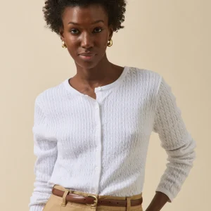 Gilet torsades femme coton biologique