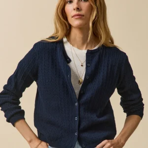 Gilet torsades femme coton biologique