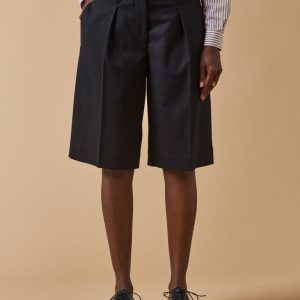 Bermuda uni lainage flanelle femme