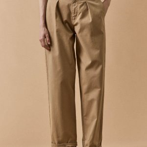 Pantalon carotte twill coton femme Céléstine