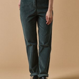 Pantalon chino velours femme Marine