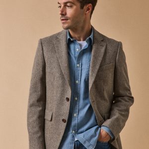 Blazer chevrons pure laine homme