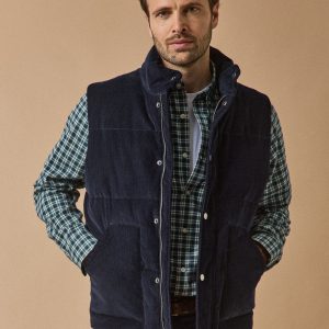 Veste matelassée sans manches velours homme