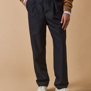 Pantalon à pinces lainage uni homme