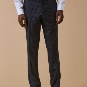 Pantalon de costume lainage rayé homme