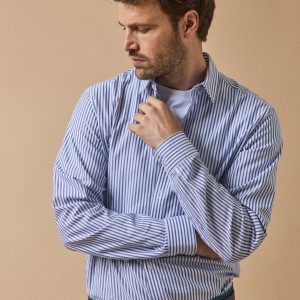 Chemise rayée homme coupe contemporaine