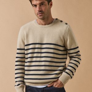 Pull marinière homme laine mélangée