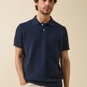 Pull col polo manches courtes homme