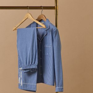 Pyjama col cranté vichy femme