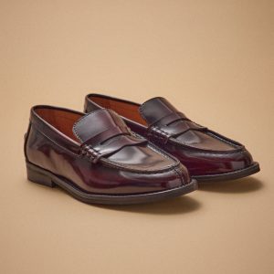 Mocassins cuir vernis femme