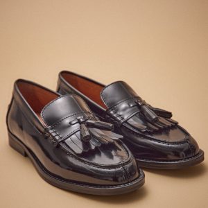 Mocassins frange et pompons cuir femme