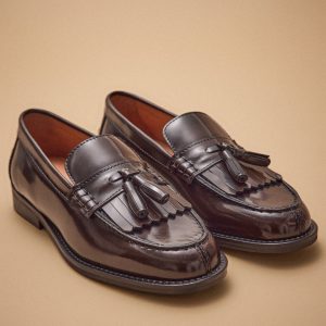 Mocassins frange et pompons cuir femme