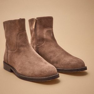 Boots en cuir velouté femme
