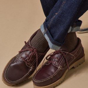 Chaussures bateau cuir homme