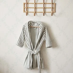 Peignoir coton rayé enfant