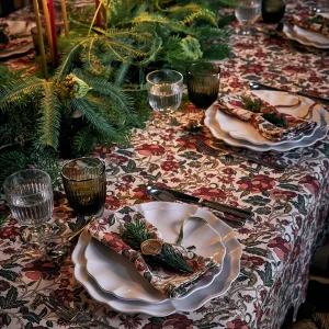 Nappe en coton tramé aspect lin