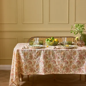 Nappe en coton fleuri indien -  imprimé Pondichery