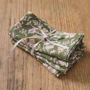 Serviettes de table en tissu indien par lot de 4