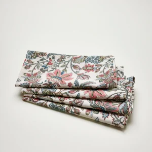 Serviette de table Augustine coton tramé aspect lin - lot de 4