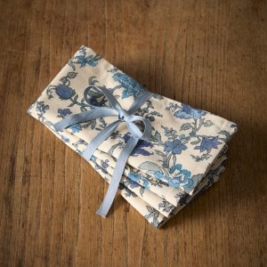 Serviette de table Aurore coton tramé aspect lin par lot de 4