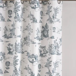 Rideau à oeillets esprit toile de Jouy