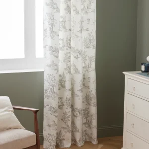 Rideau à oeillets esprit toile de Jouy