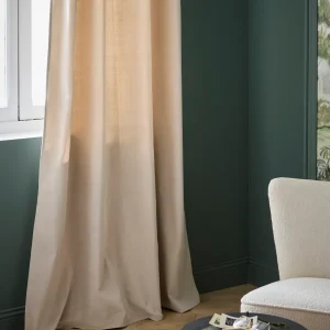 Rideau en velours ras à ruflettes